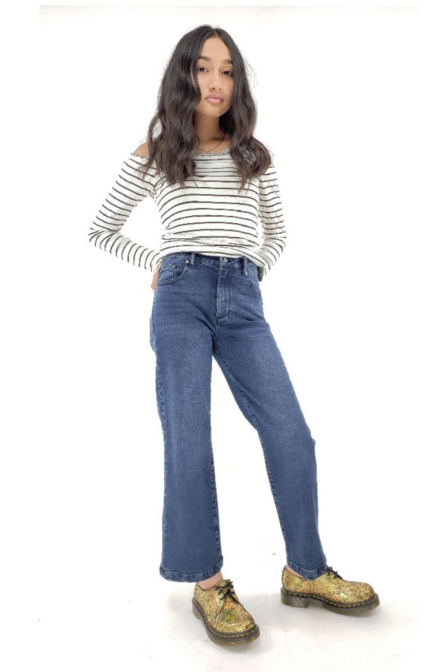 HIGH RISE BASIC STRAIGHT CROP JEANS
