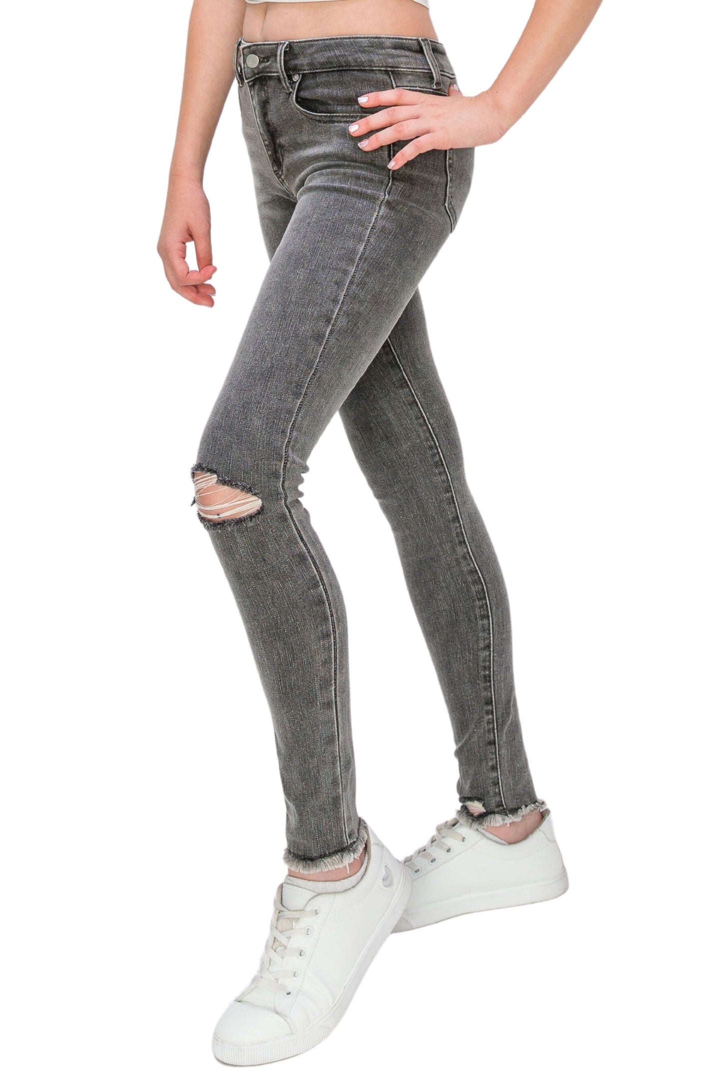 DIANE - MID RISE SKINNY WITH DESTRUCTION AND FRAY HEM