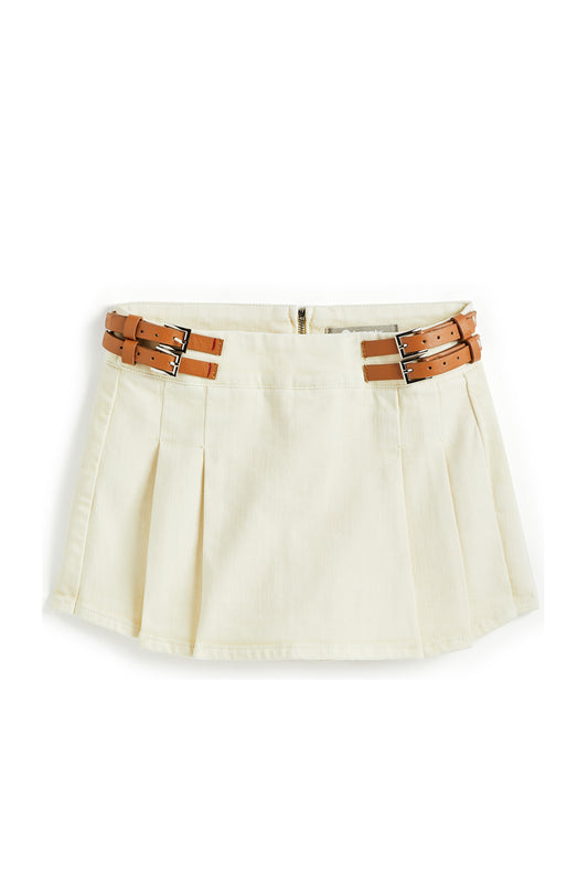 Double Belted Pleated Skort