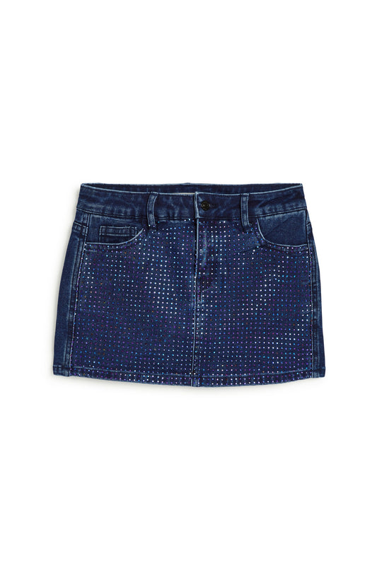 Grid Rhinestone Skort