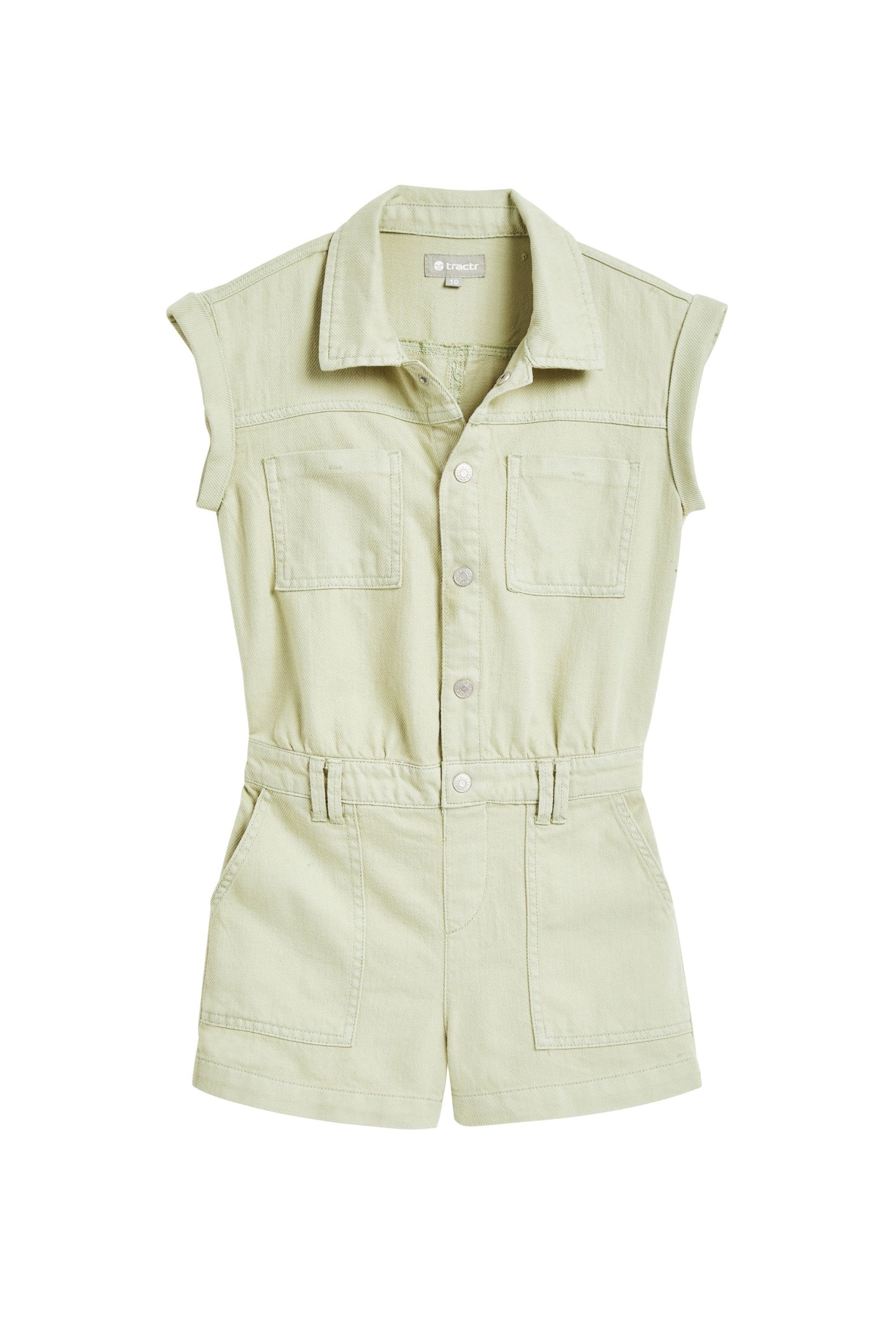 Cargo Short Sleeve Romper with Patch Pockets