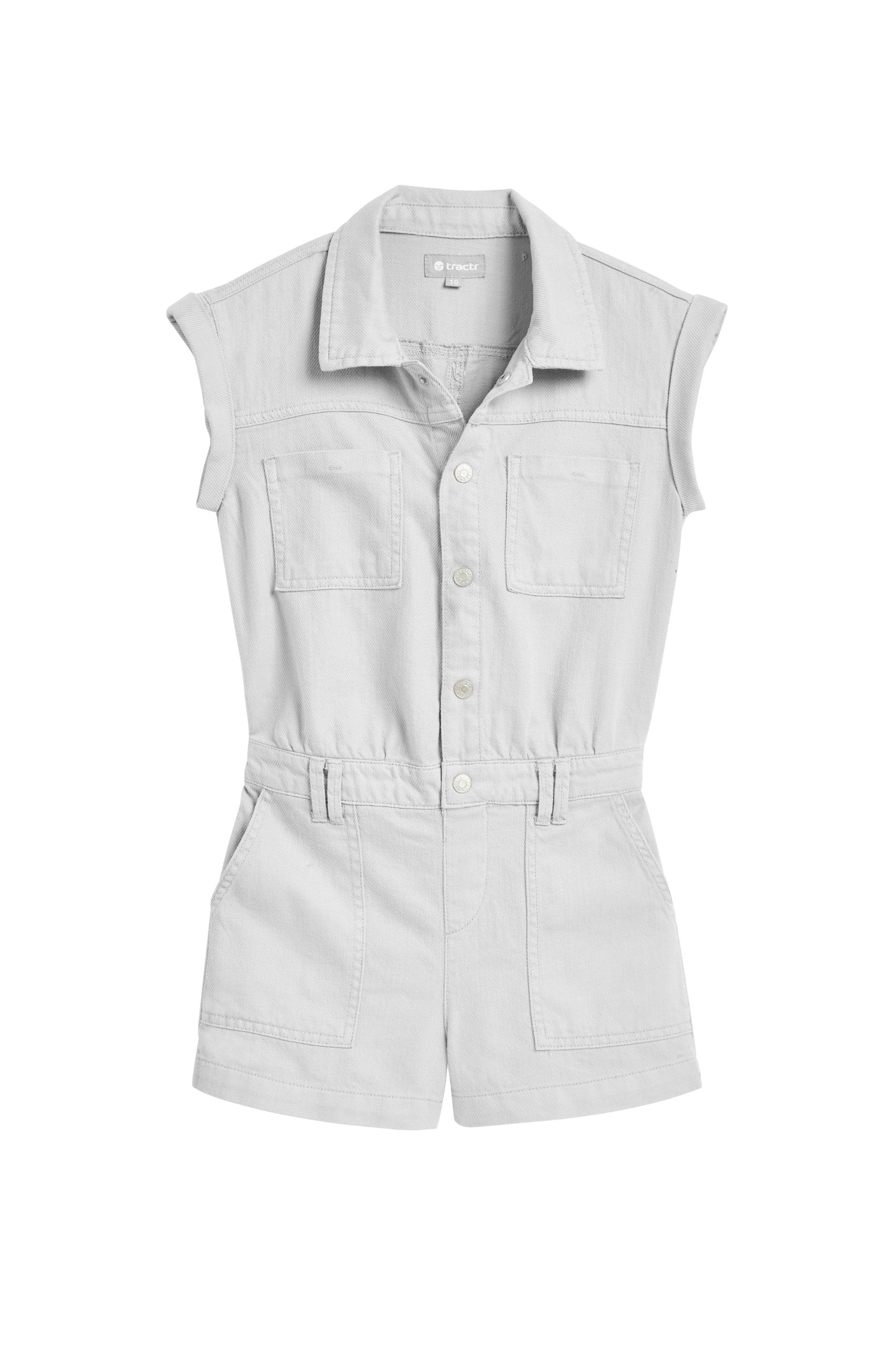 Cargo Short Sleeve Romper with Patch Pockets