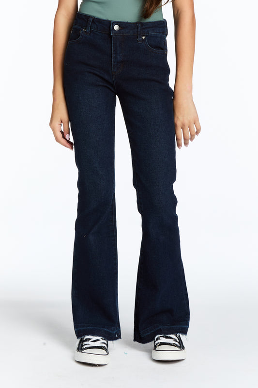 Mid Rise Released Hem Flare