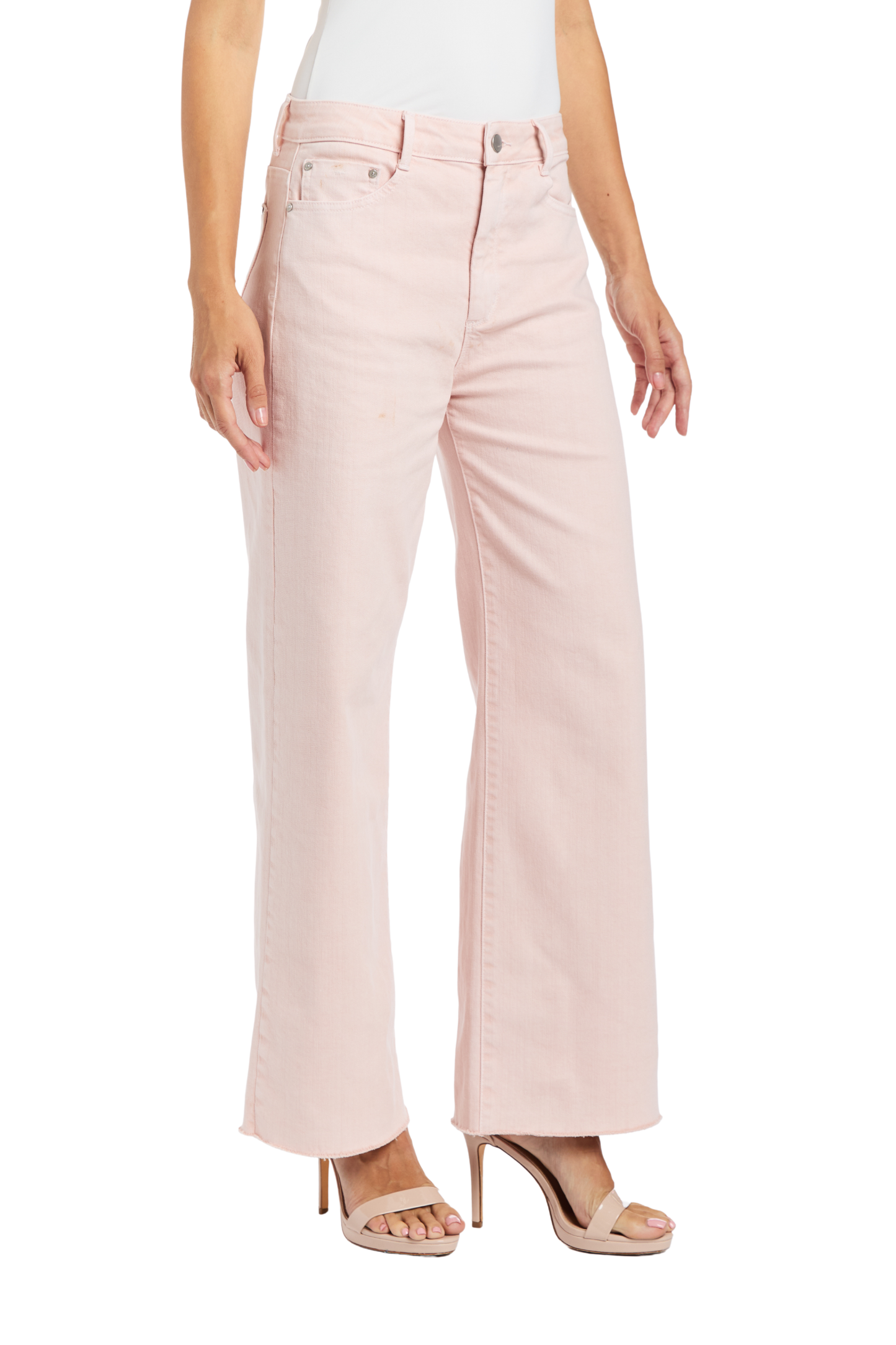 Alice - High Rise Wide Straight Ankle Crop Fray