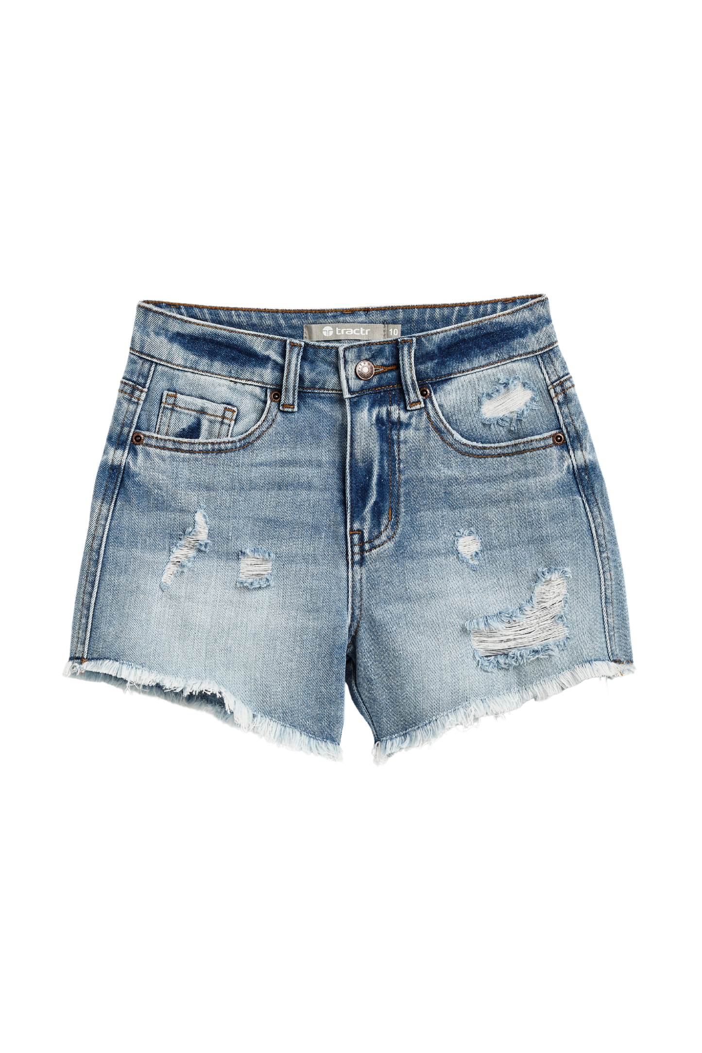 Destructed Weekender Shorts With Fray Hem