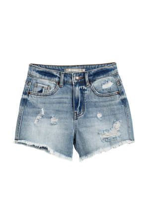 Destructed Weekender Shorts With Fray Hem