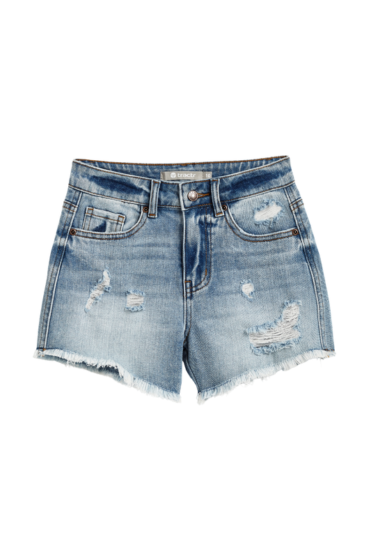 Destructed Weekender Shorts With Fray Hem