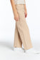 High Rise Flat Front Wide Leg Ankle Crop W Raw Hem