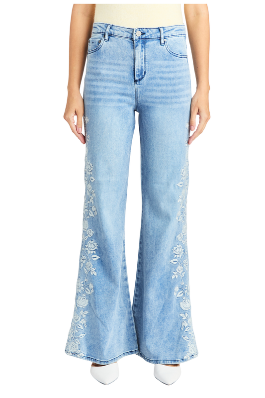 Embroidery Floral Flare