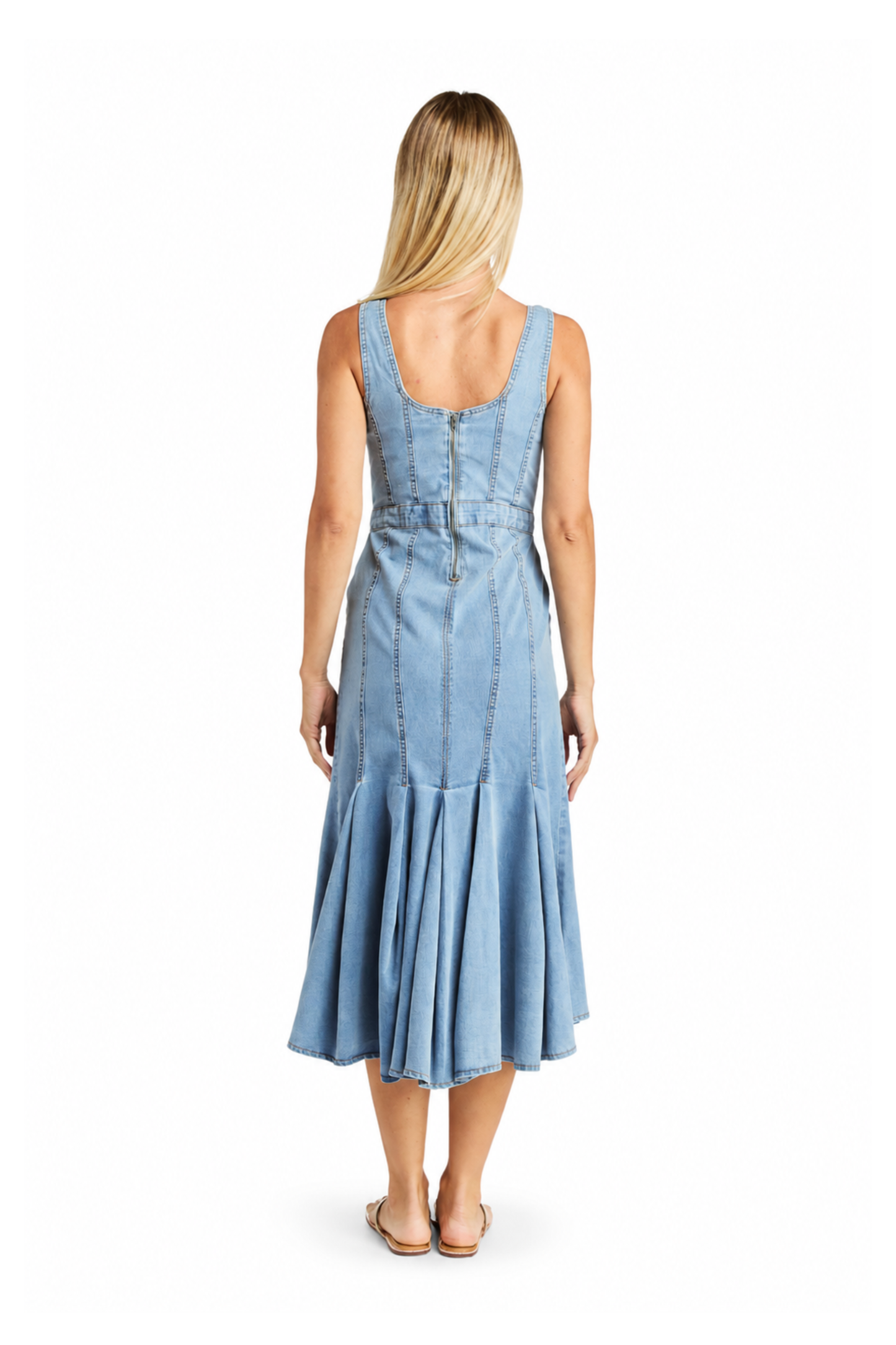 Hourglass Paneled High Low Hem Dress