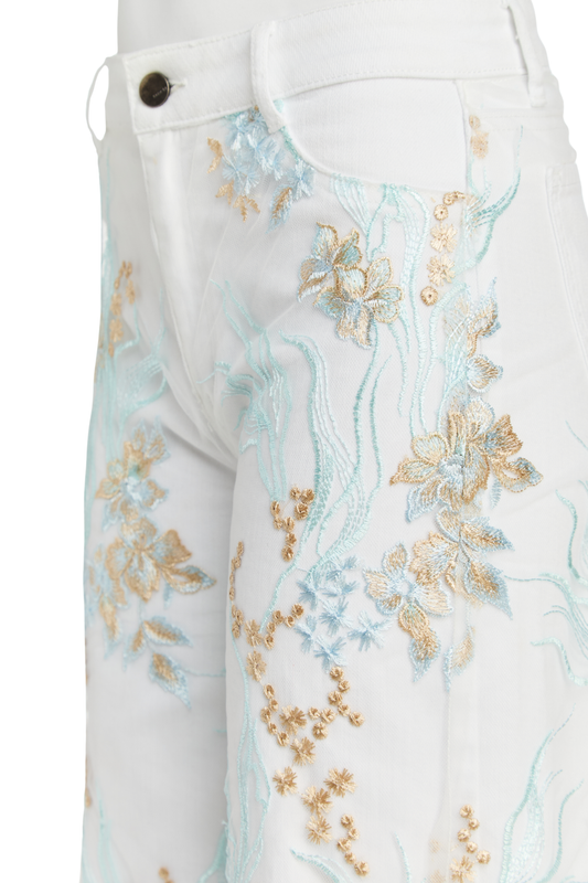 Lace Overlay Wide Leg