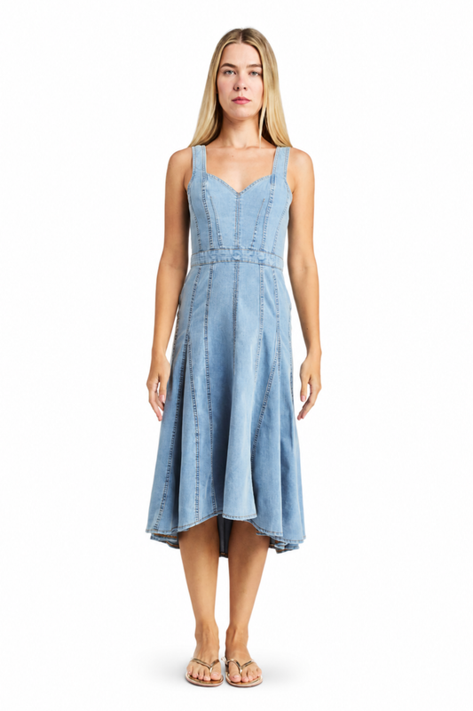 Hourglass Paneled High Low Hem Dress