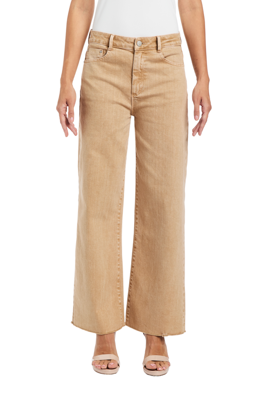 Alice - High Rise Wide Straight Ankle Crop Fray