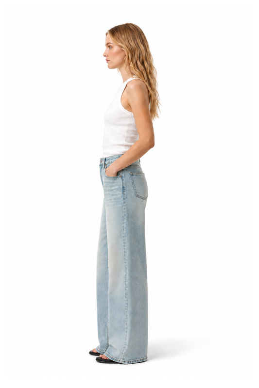 Basic Wide Leg In Light Indigo