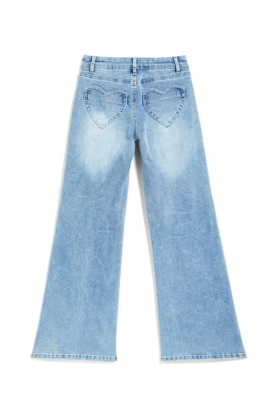 Heart Patch Pocket Wide Leg