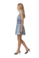 Smocked Waist Zip Font Mini Dress