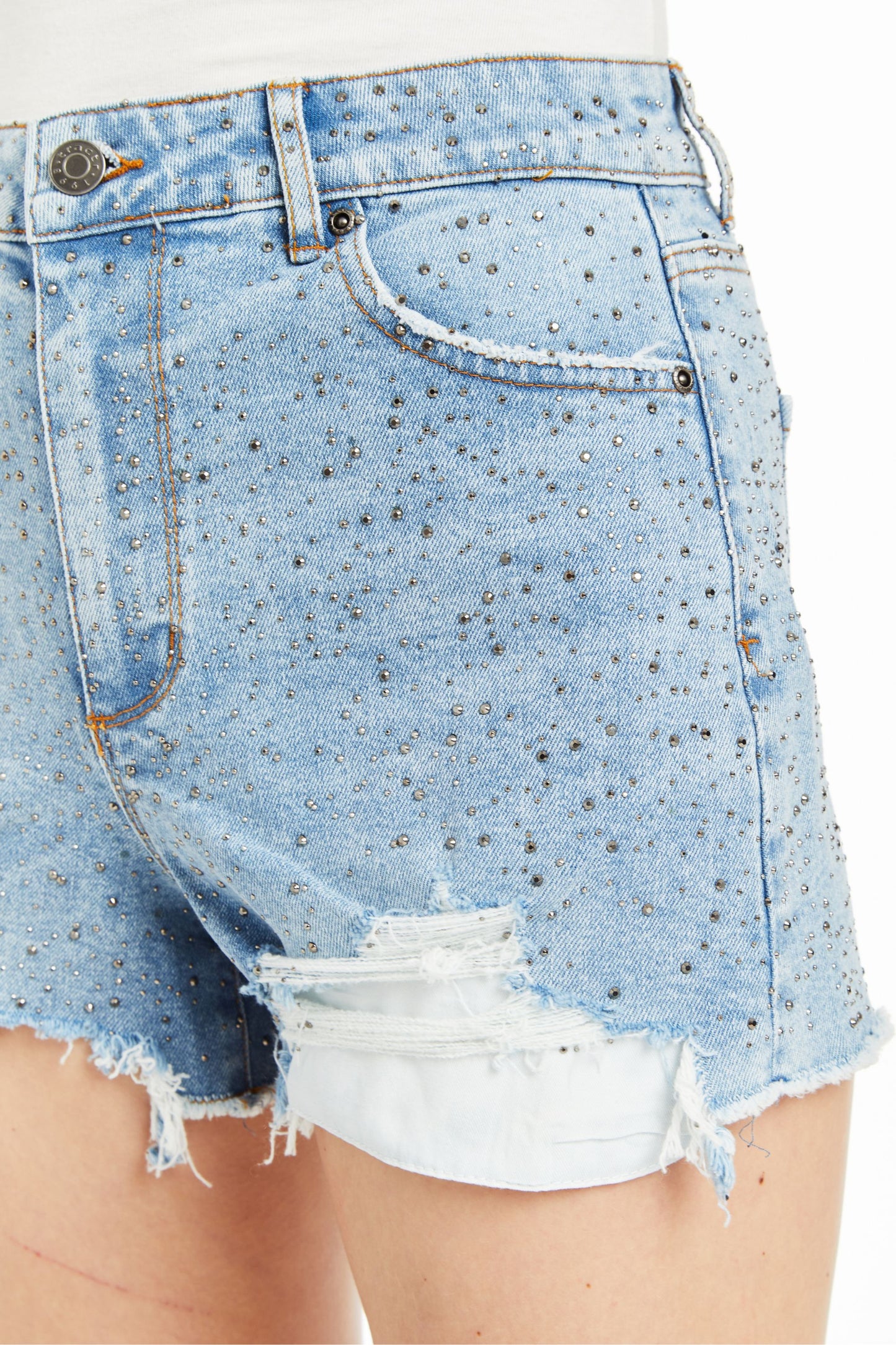 Glitz And Glam High Rise Destructed Shorts