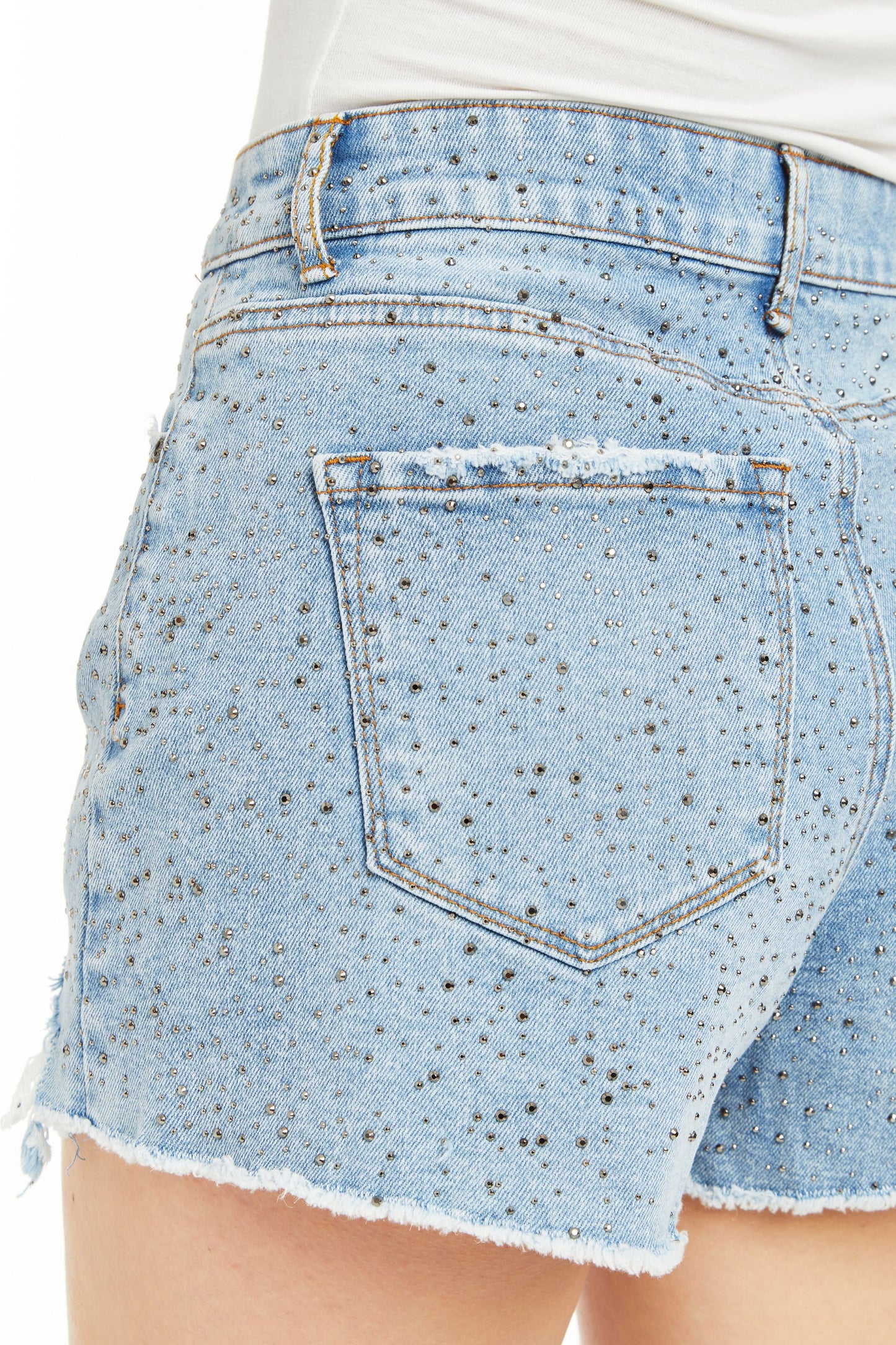 Glitz And Glam High Rise Destructed Shorts