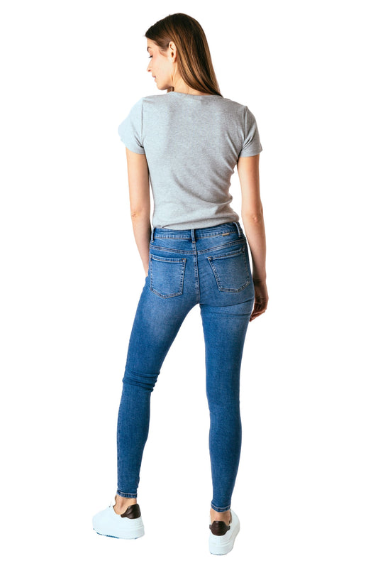 Diane - Basic Mid-Rise Skinny Pant In Nautical Blue