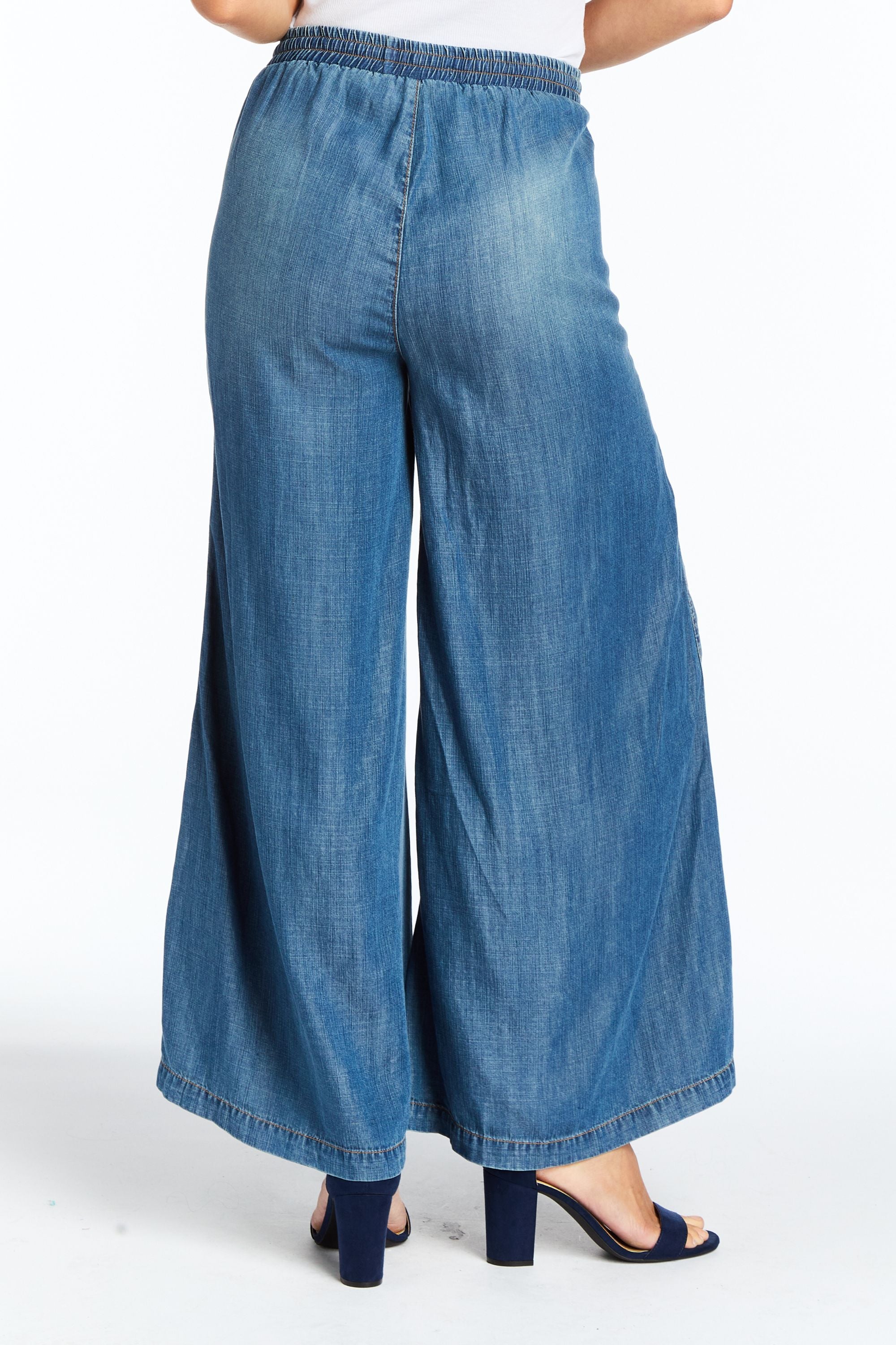 【SCENERITY】Cat Wash Wide Jeans VERVET Shine High Rise Cuffed Panel Baggy Wide Leg Jeans