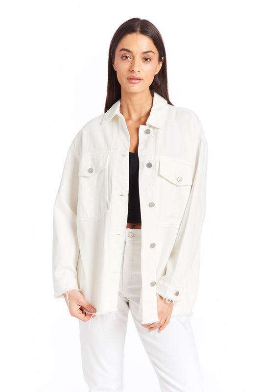 Oversize Shirt Jacket In White