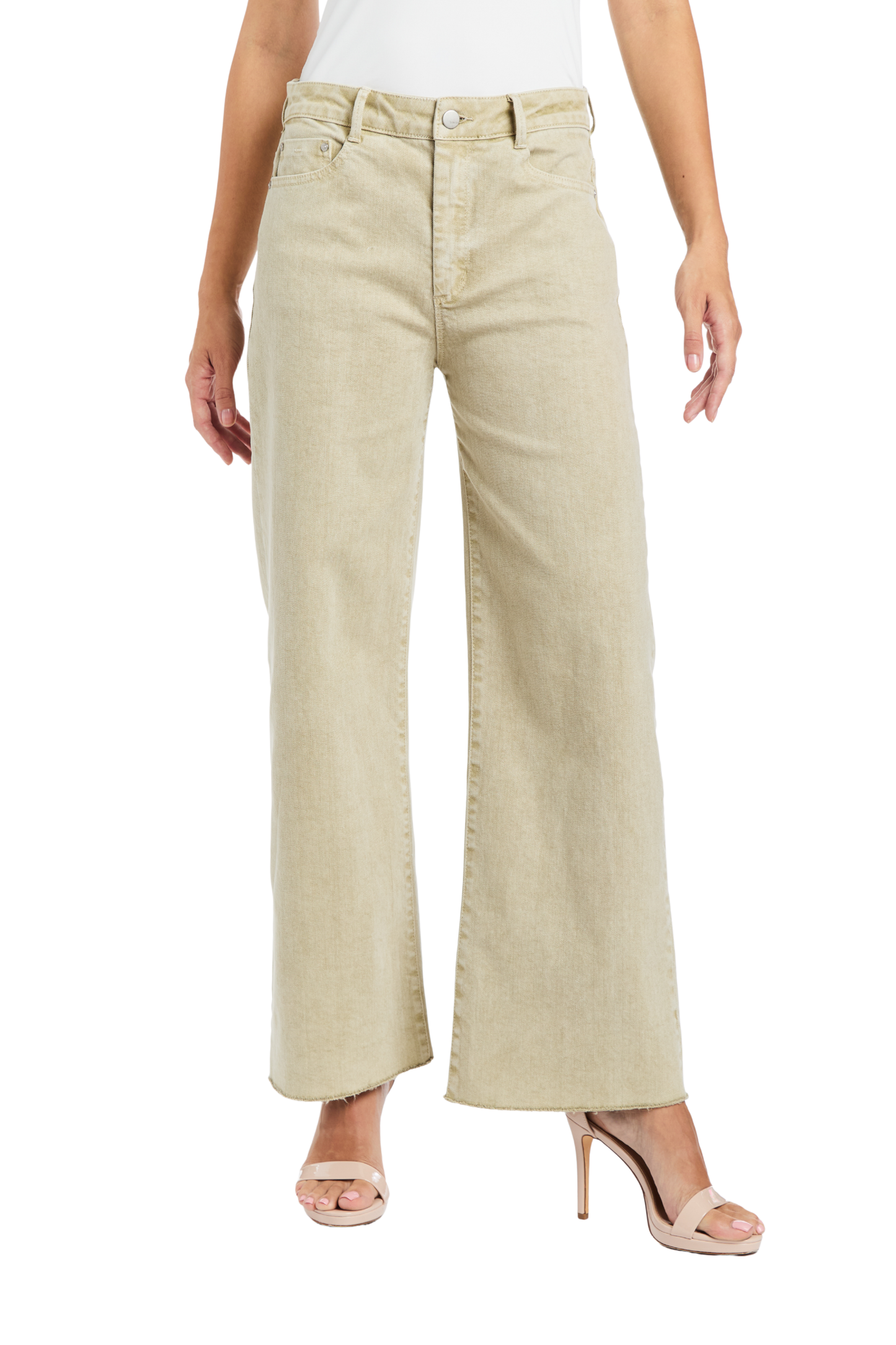Alice - High Rise Wide Straight Ankle Crop Fray
