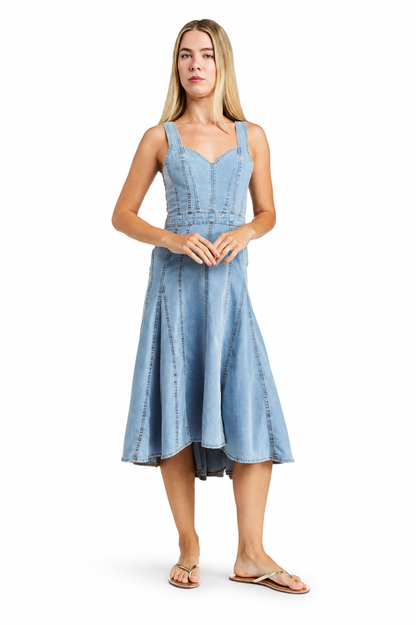 Hourglass Paneled High Low Hem Dress