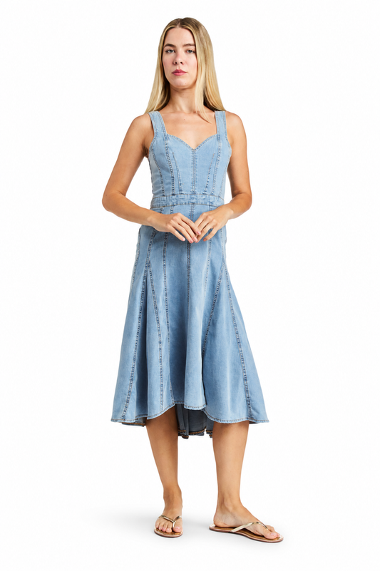 Hourglass Paneled High Low Hem Dress
