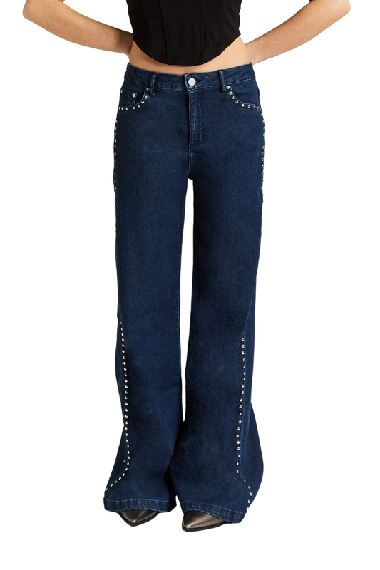 Stud Side Seam Wide Leg