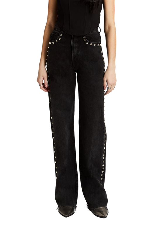 Stud Side Seam Wide Leg