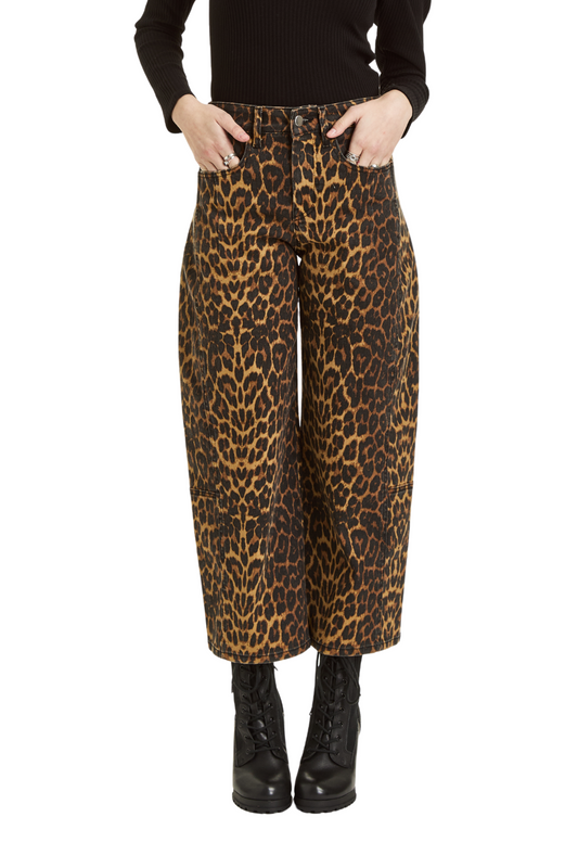 Leopard Print Barrel Crop