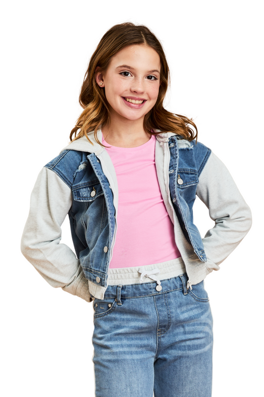 Hooded Combo Jacket Denm-FTRY
