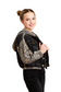 French Terry Leopard Print Combo Jacket