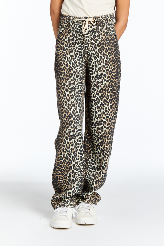 Leopard Print Slight Barrel With Drawstring