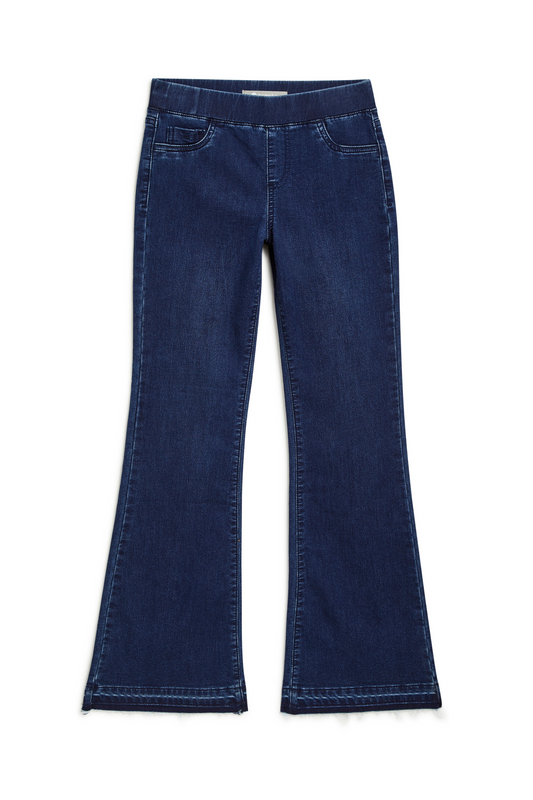 Mid Rise 5 Pocket Pull On Loose Flare W Released Hem