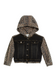 French Terry Leopard Print Combo Jacket