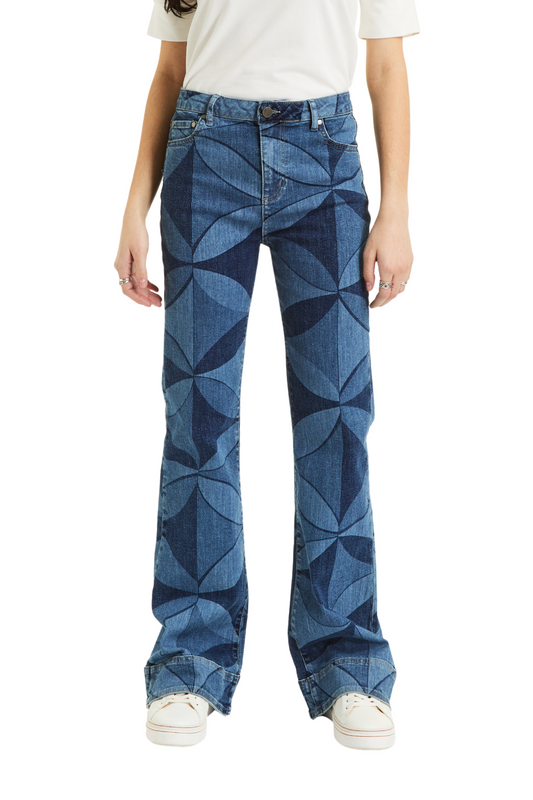 Kaleidescope Print Flare Leg