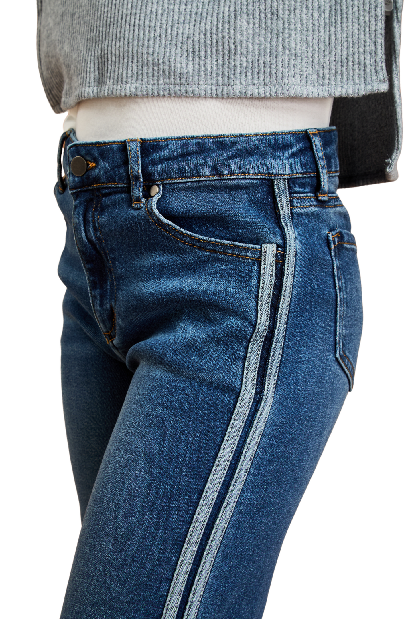Reverse Double Side Stripe Wide Leg