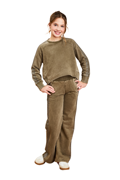 Rhinestone Stripe French Terry Wide