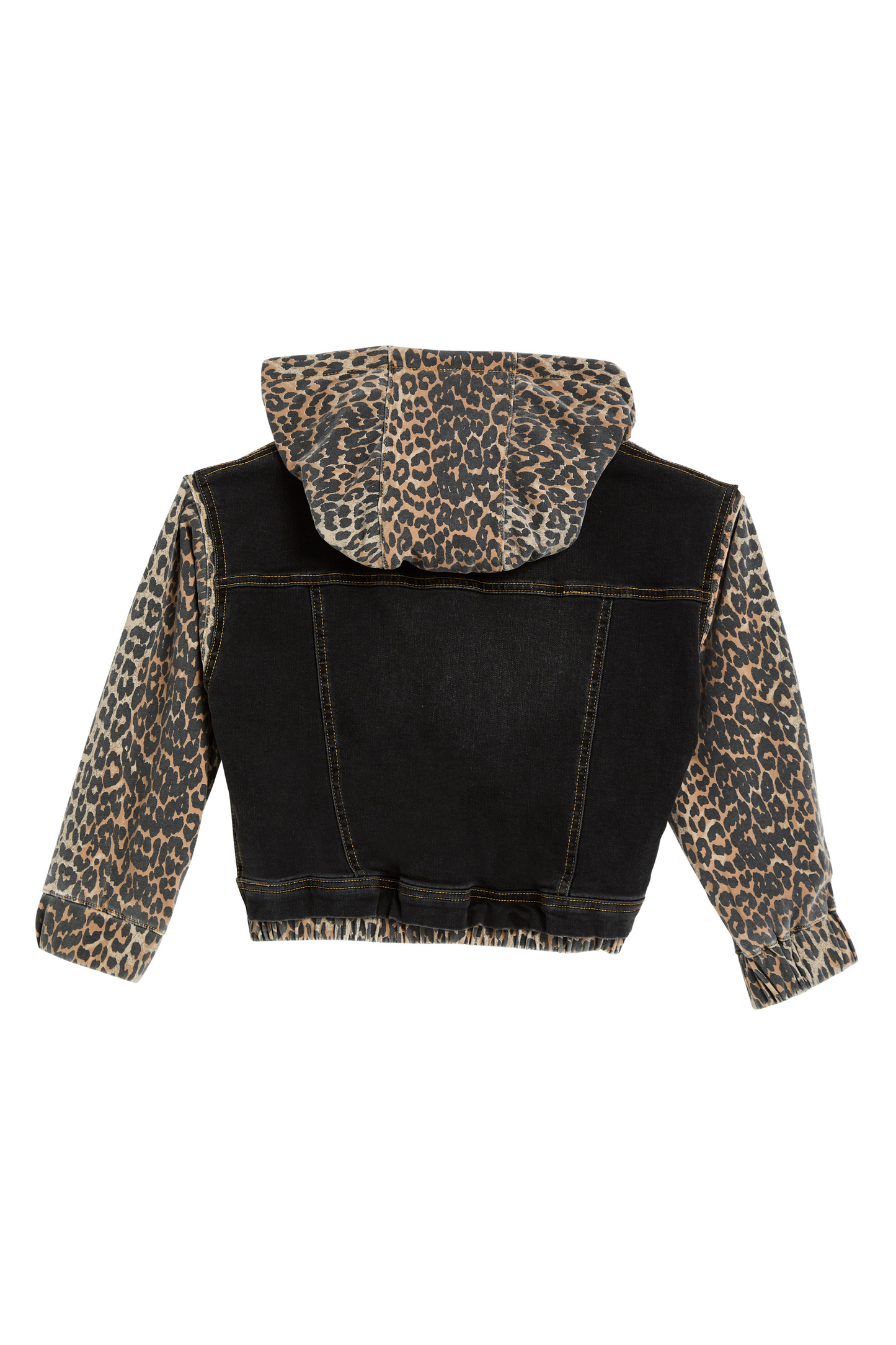 French Terry Leopard Print Combo Jacket