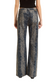 Denim Snake Print Wide Leg Pant