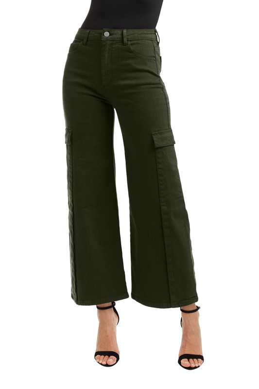 Mid Rise Wide Leg Extended Cargo