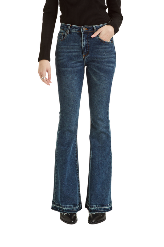 High Rise Sexy Flare With Released Hem In Indigo