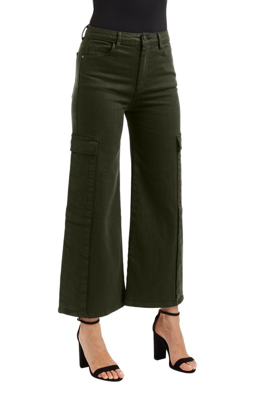 Mid Rise Wide Leg Extended Cargo
