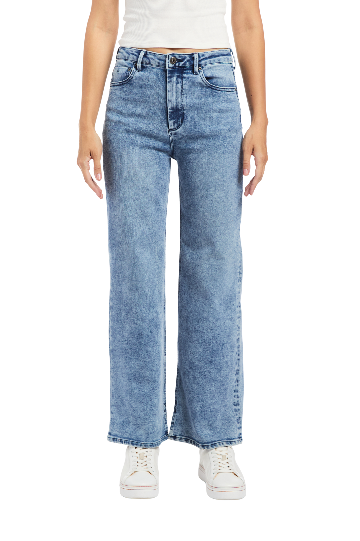 High Waist Cropped Straight Leg