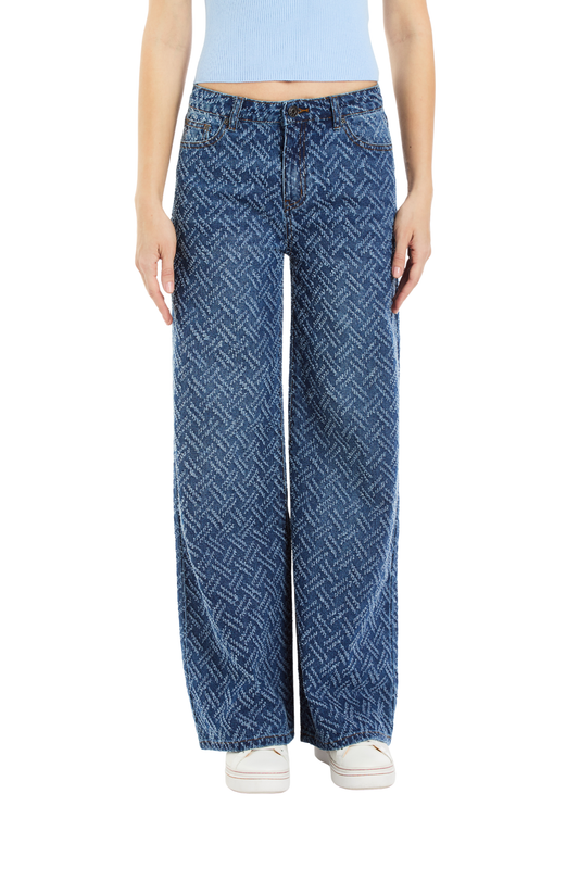 Herringbone Needle Punch Wide Leg