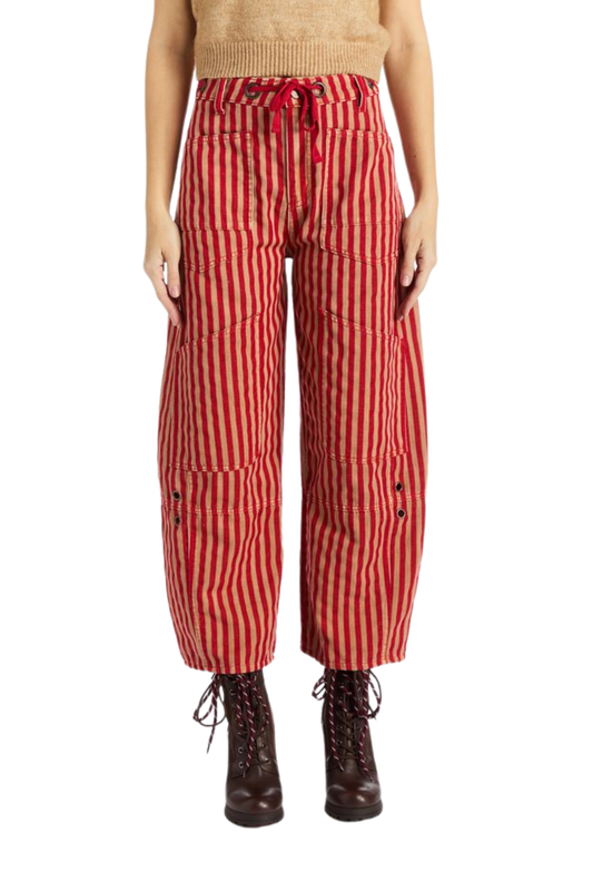 Striped Patch Pocket Barrel Crop