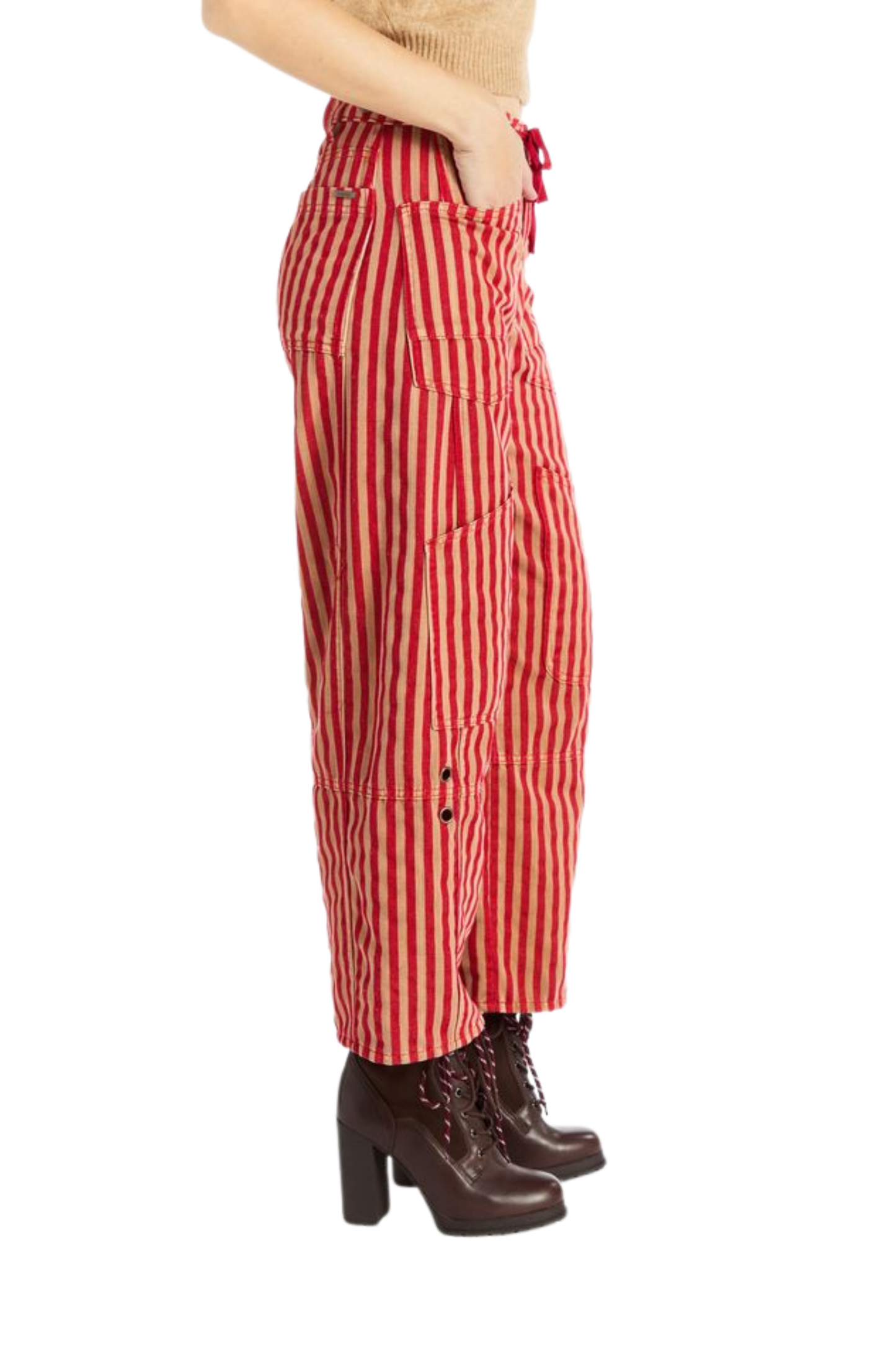 Striped Patch Pocket Barrel Crop