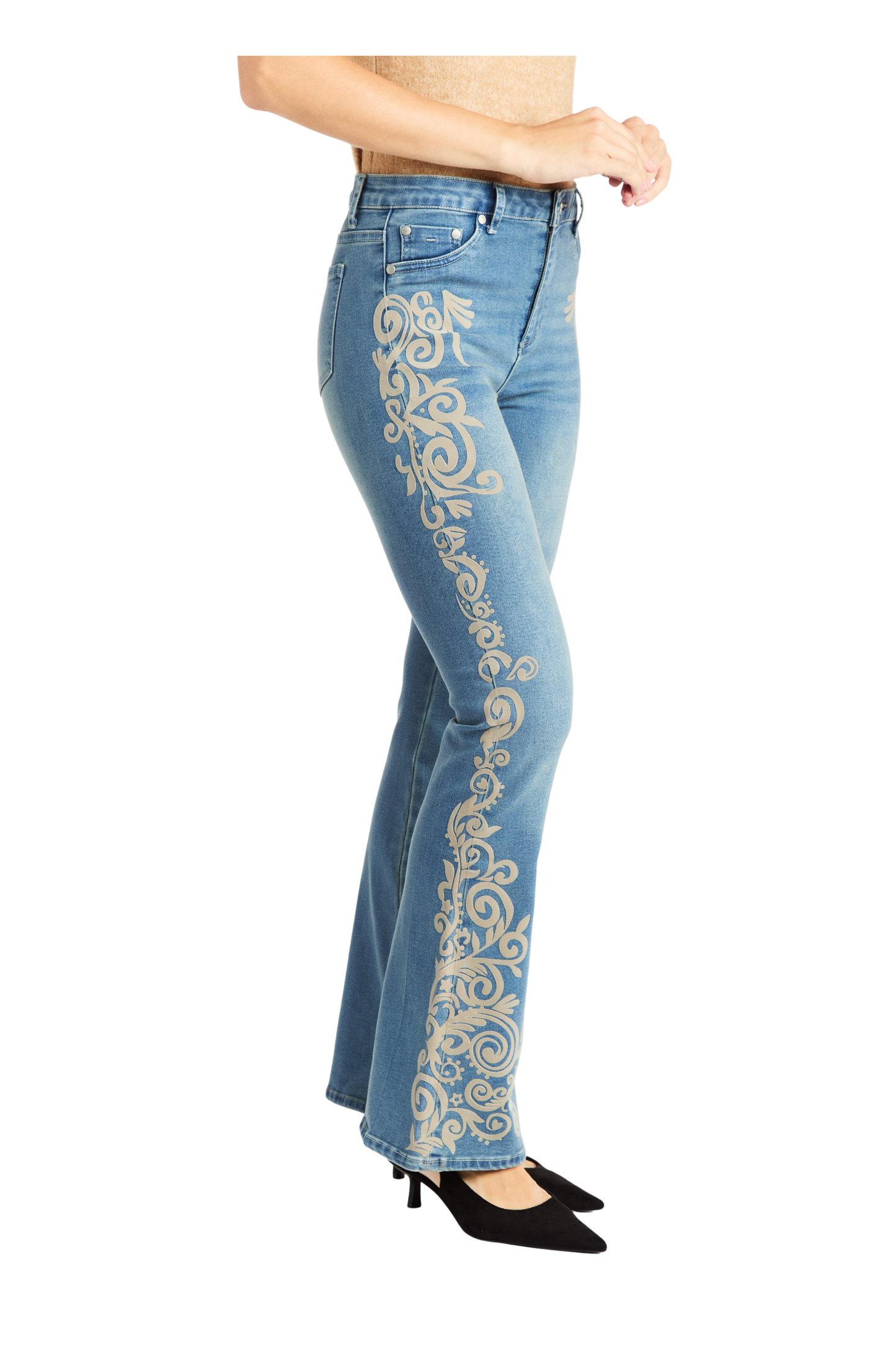 Flocked Side Seam Flare