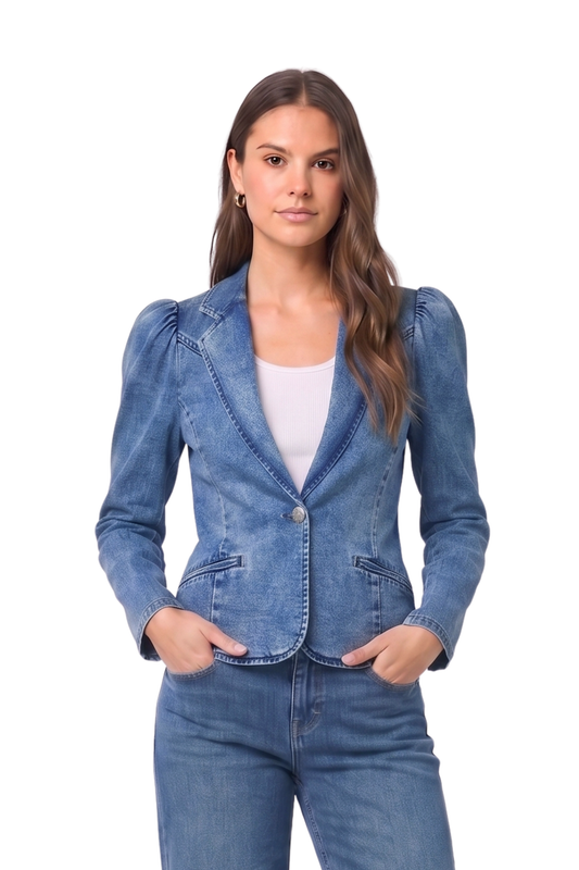 Puff Sleeve Single Button Blazer